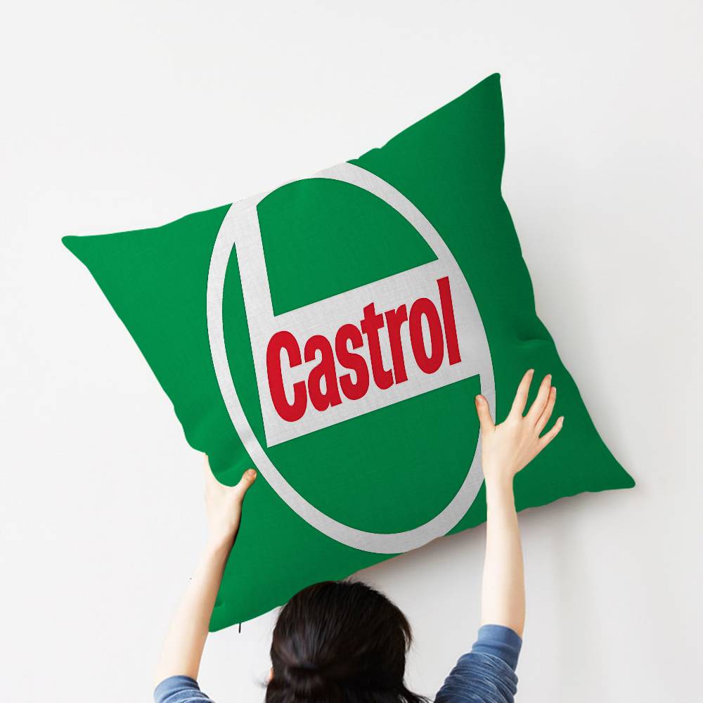 British Petroleum Company C-Castrol Cushion Cover Car Throw Pillow Case For Sofa Car Christmas Gift 40x40cm 45x45cm