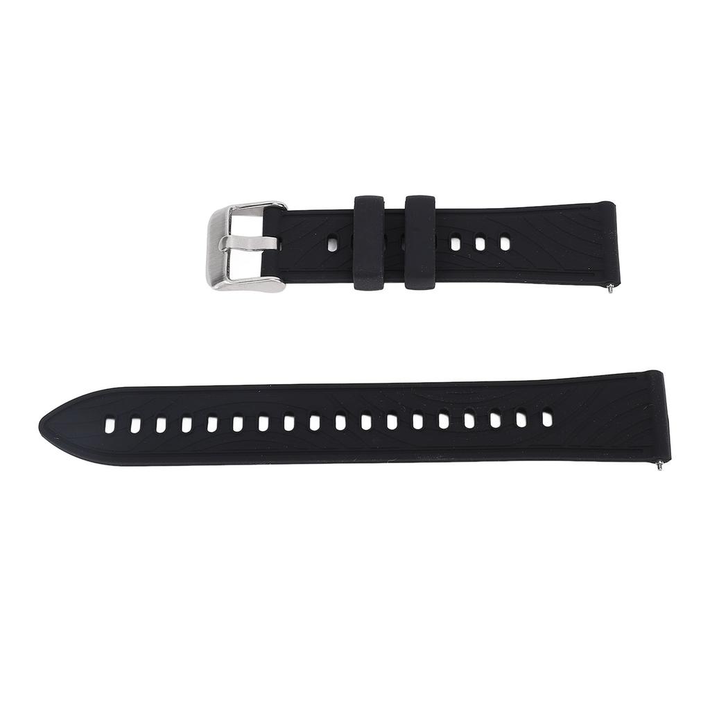 Watch Band Silicone Engraved Breathable Quick Release Comfortable Watch Strap Replacement for GT4 Black