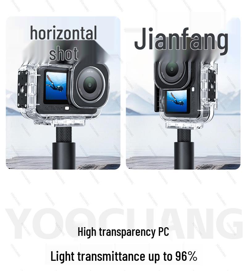 Magnetic Waterproof Case for DJI Action 6: 60m Deep Underwater Protective Cover with Vertical & Horizontal Quick Release