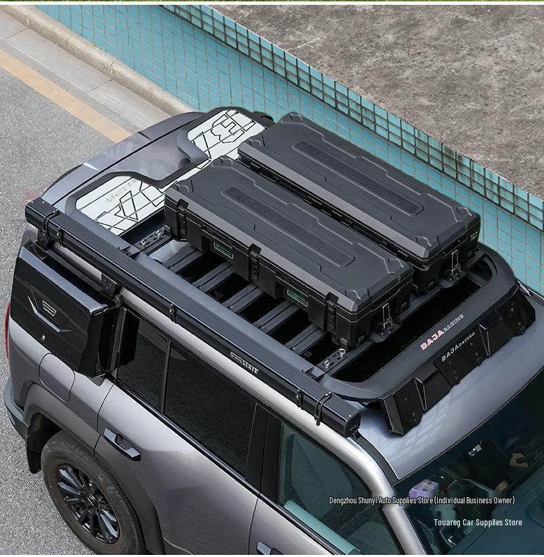 Touareg-Compatible Fangcheng Bao 5 Roof Rack: Expandable Folding Ladder & Small Backpack Platform