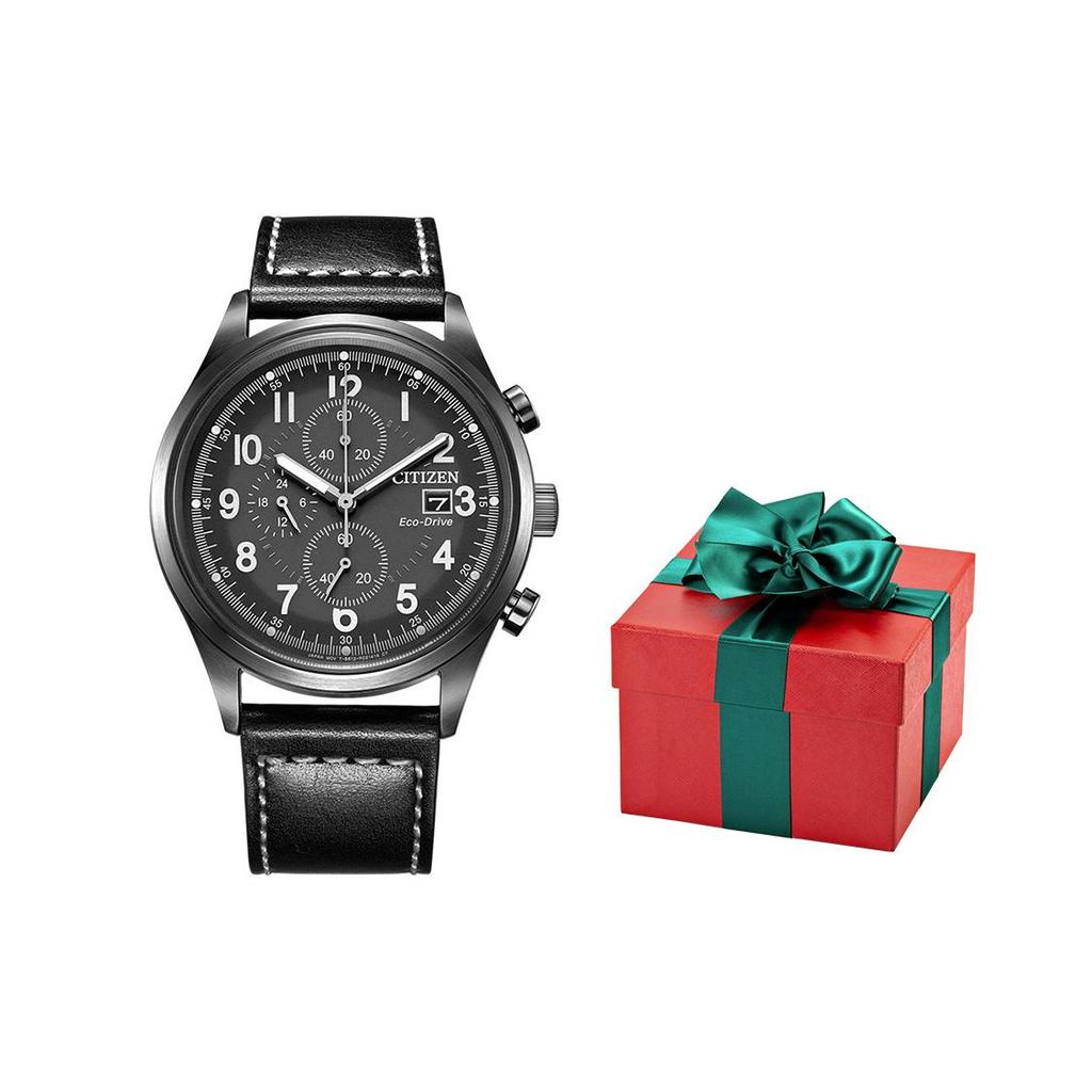 Citizen Colección Ecology Drive Movimiento Solar Correa de Cuero de Vaca Relojes para Hombre Esfera Negra CA0627-09H