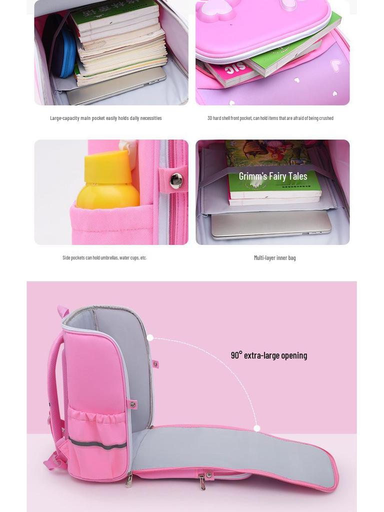 2025 Lightweight Spine-Protecting Backpack for Primary School Girls and Boys, Grades 1-6