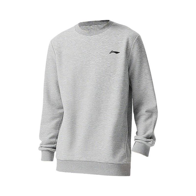 Li Ning Sweatshirts Men s Heather Gray Crew Neck Moderate AWDCE41-2 L