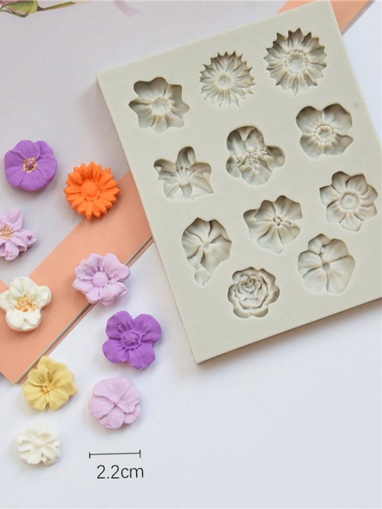 Sunflower Rose Flowers Shape Silicone Mold Cake DIY Decoration Chocolate 3D Mould Tools