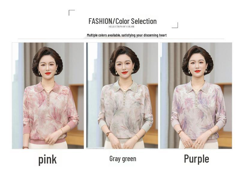2026 Spring/Autumn Fashionable Age-Defying Top for Middle-Aged/Elderly Women - New Style Temperament Clothing