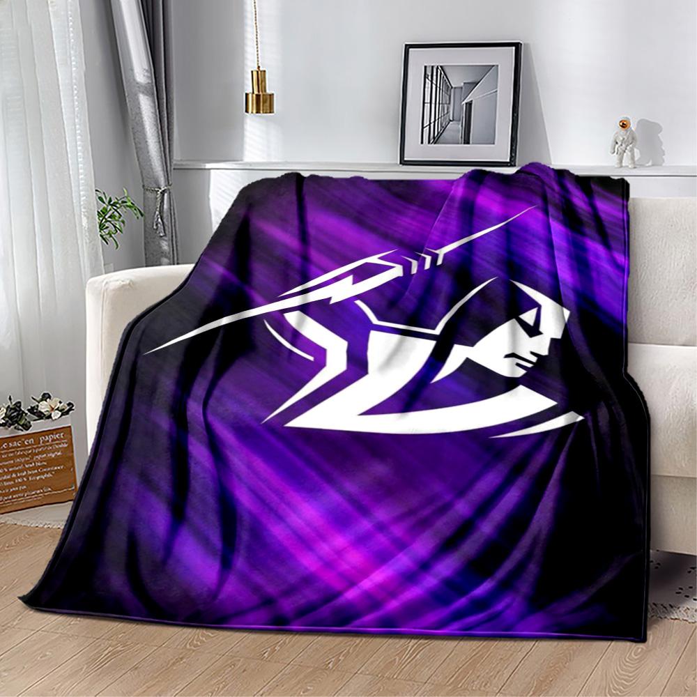Coperte con logo della squadra Melbourne Storm Adatte per divani, viaggi, soggiorni anche un buon regalo per amici e familiari Adatte a tutte le stagioni.