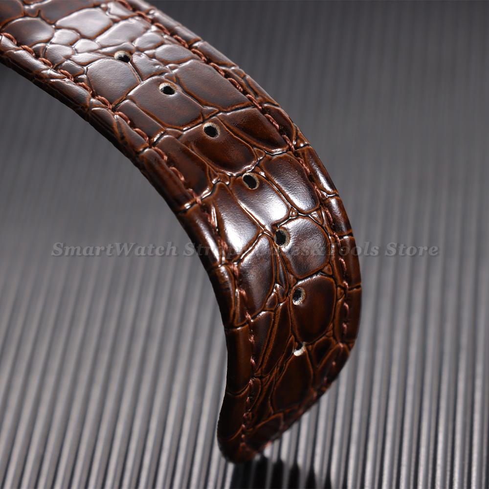 12/14/16/18/19/20/22mm Crocodile Pattern Design Leather Watchbands Butterfly Buckle Men Women Business Watch Band Watch Straps