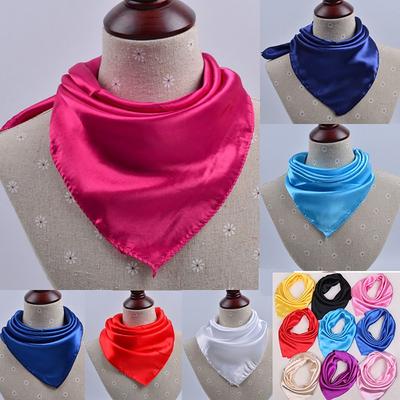Fashion 60*60cm Silk Scarf Solid Item Color Imitation Silk Neck Wrap Neckerchief Women