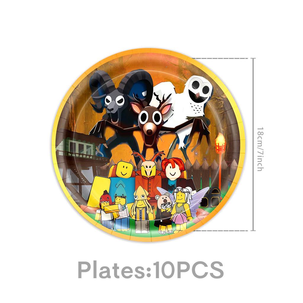Robox Forest 99-Day Themed Kids' Party Disposable Plates, Napkins & Tablecloth Set