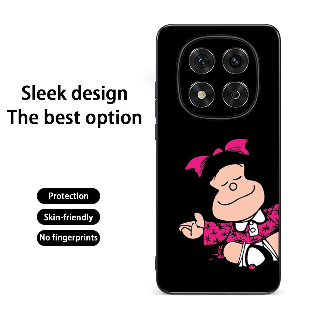 Cute Mafalda girl fashion pattern Phone Case For Redmi Note 14 13 12 11 Pro Plus S 5G 14C A3 Soft Black Phone Cover