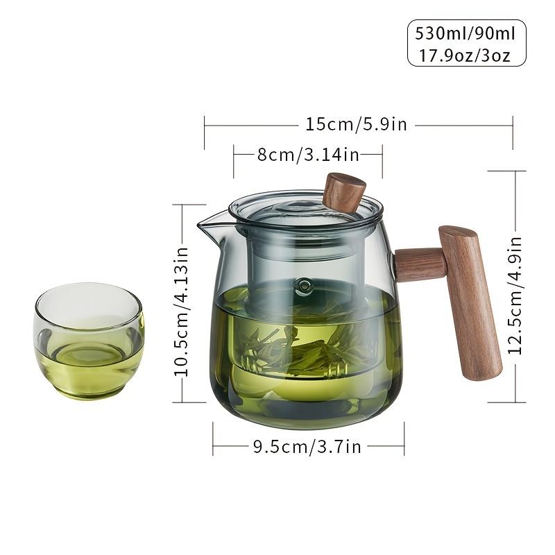 1set Glass Teaset Teapot 530ml/17.9oz Tea Cup 90ml/3oz Clear Tea Pot With Infuser Household Glass High Temperature Resistant Tea Maker Tea Kettle Chin
