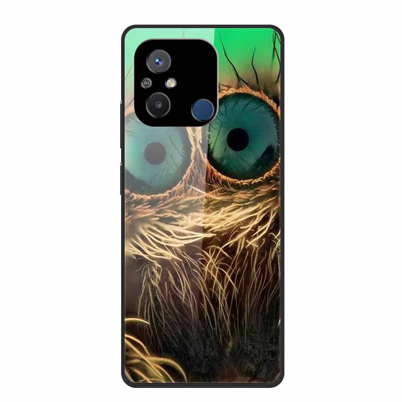 Gehärtetes Glas Case für Redmi 12C Rückabdeckung Hartschalen Case für Xiaomi Redmi 12C 4G Handyhülle Redmi12C Fundas 22120RN86G Cooler Stoßfänger