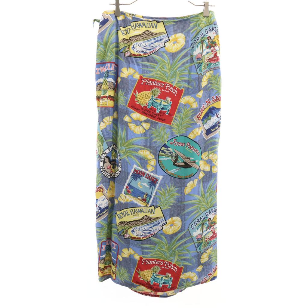 reyn spooner 90s Old Long length Wrap skirt M-L Blue Winding Women Used