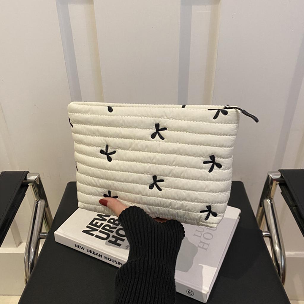 Modische Kosmetikaufbewahrungstasche Feminine Schleifendesigns Kosmetikorganizer Aufbewahrungstasche für alltägliche Essentials