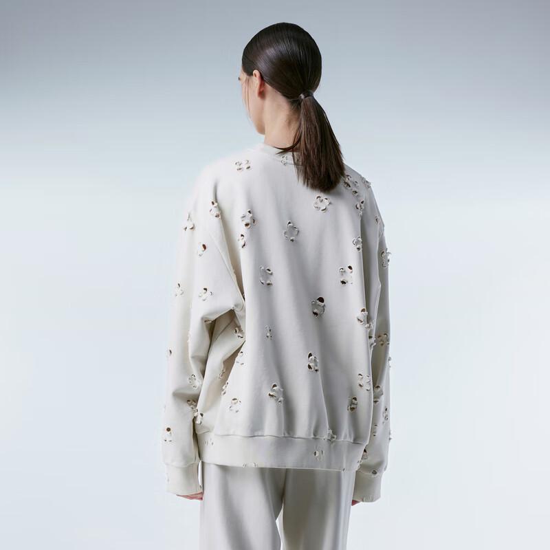 JNBY 2024 Spring Hollow-Out Loose Pullover Sweatshirt