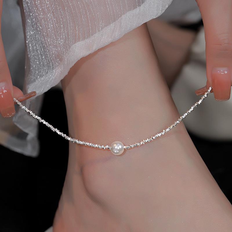 925 Sterling Silver Anklet Dazzling Chain Clear CZ Geometric Elegant For Woman Girl Fashion Jewelry Gift Dropship Wholesale