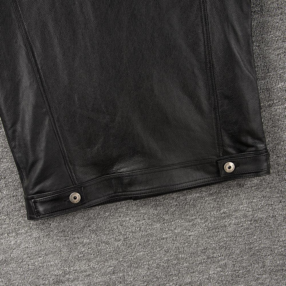 Motorcycle Vest Hood Genuine Cow Men Leather Sleeveless Jacket Biker Riding Vests Men's Genuine Leather Waistcoat Spring