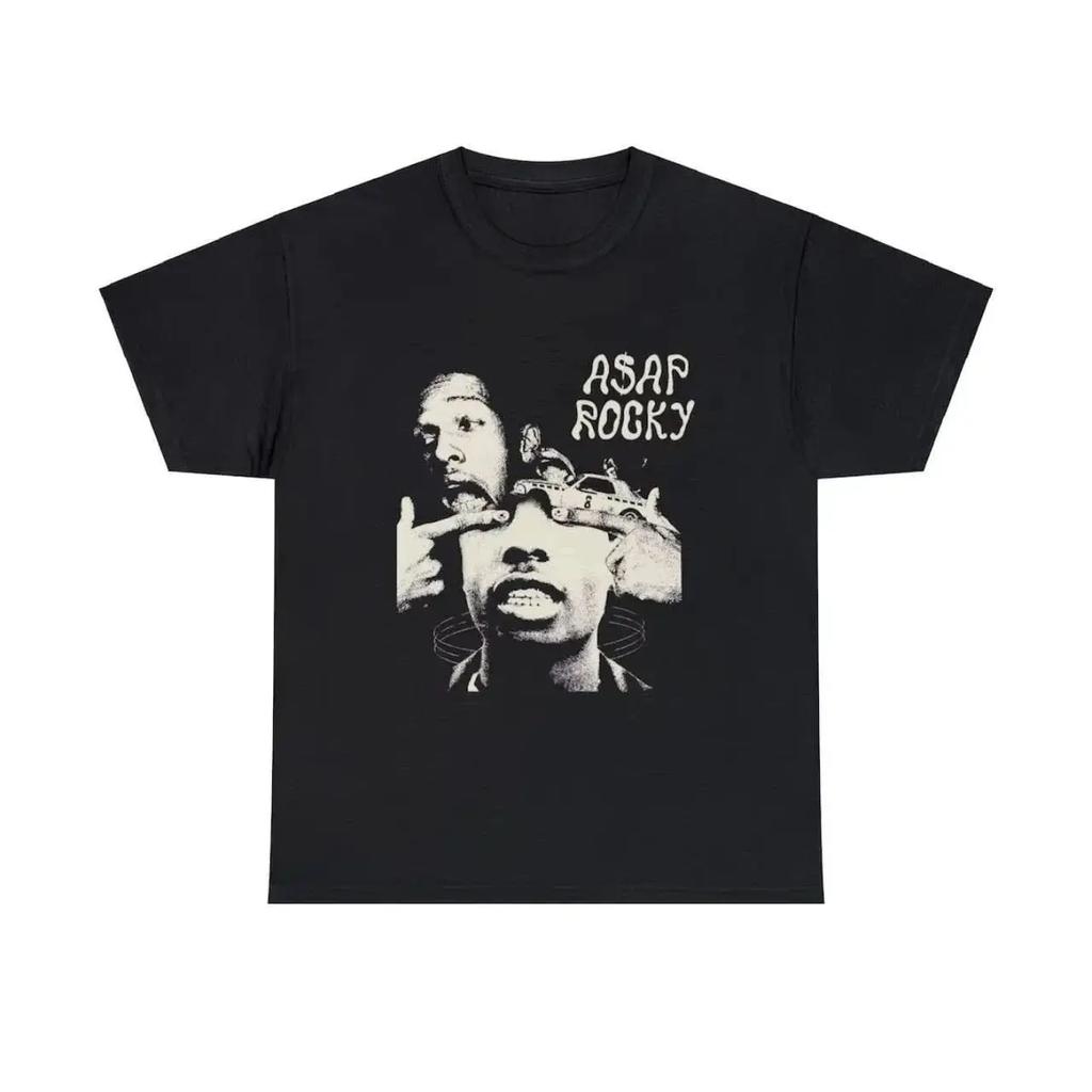 HIP HOP High Street Gothic Tees AAP Portrait Casual Harajuku Tops ASAP ROCKY Shortsleeved Tshirt Unisex