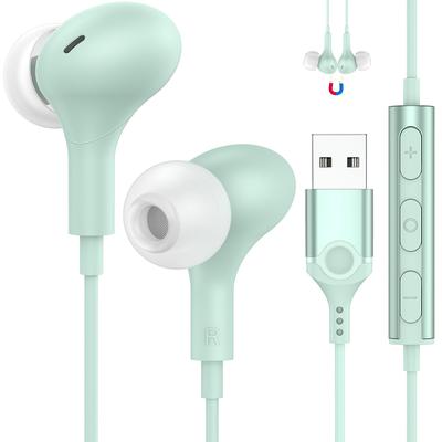 USB Earphones with Wired Earphones for PC USB Catalytic Length Magnetic Call Heavy For Terminals On For Online Bed Volume HIFI Sound Hurt Your Storage