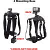 Dog Harness Mount for Gopro, Soft and Adjustable Dog Harness Vest with 2 Mouting Base Pet Chest and Back Fixation for Gopro Hero All Models, Suitable