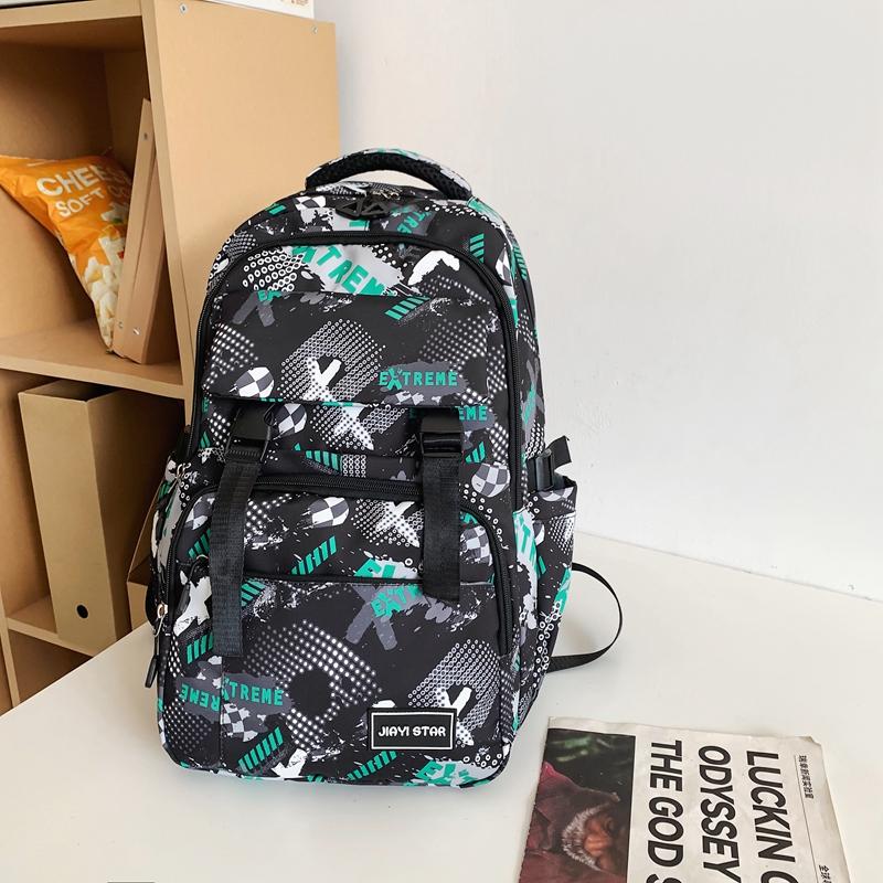 Women's Print Backpack Student Schoolbag Men's Large Capacity Travel Backpack