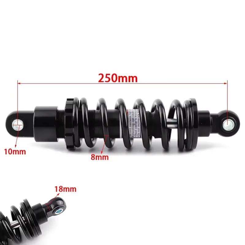 Motorcycle Dirt Bike Rear Shock 250mm Absorber for Electric Scooter Four Wheel ATV Upgrade