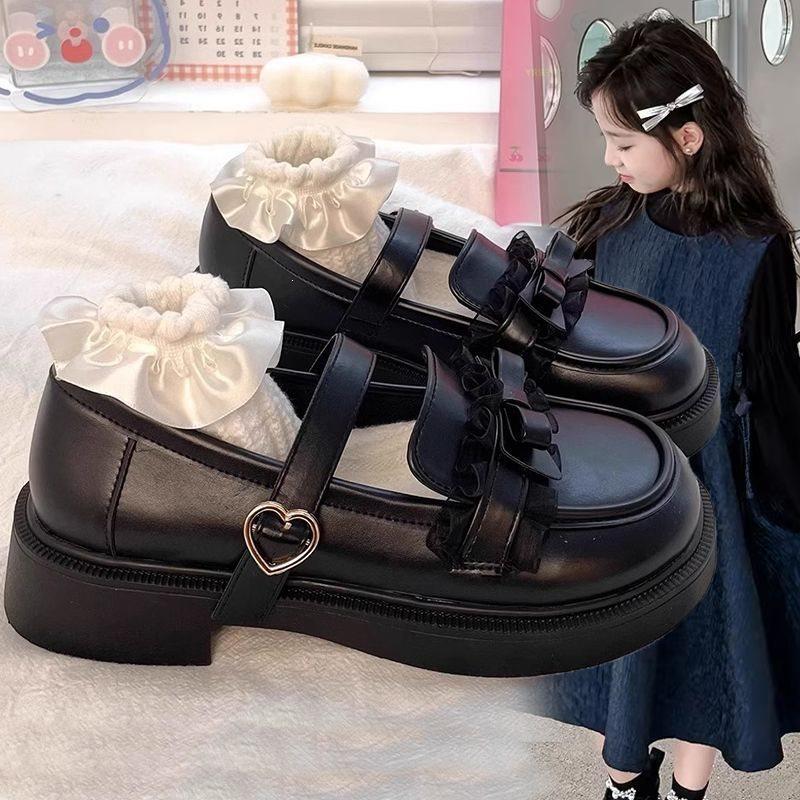 Girls' versatile British style princess shoes new non-slip soft sole student breathable single shoes children's small leather shoes tide