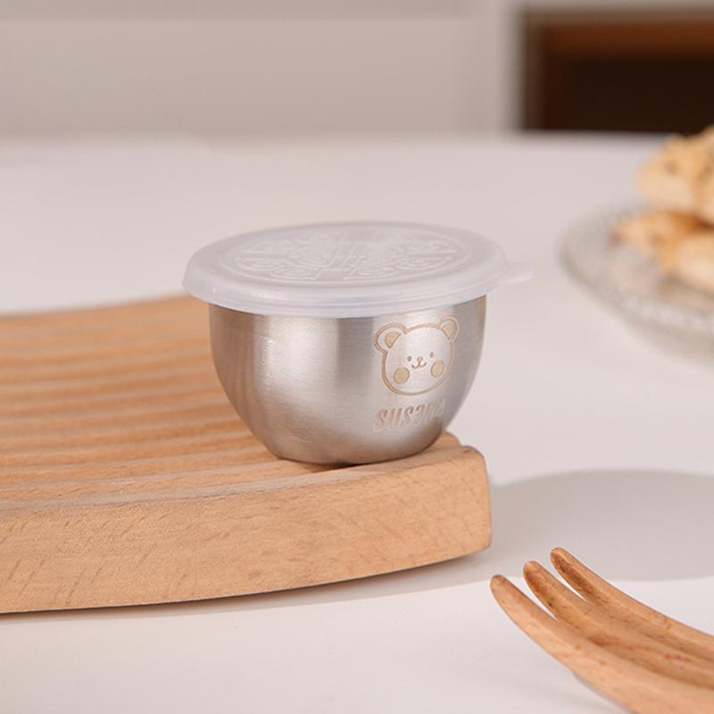 Barbecue Dipping Cup Stainless Steel Dipping Sauce Cup Outdoor Portable Seasoning Dish Salad Jam Cup Western Seasoning Dish