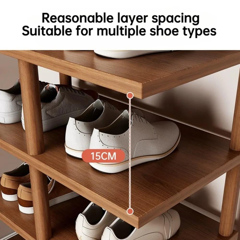 Solid Wood Shoe Rack Home Doorway Multi Layer Storage Fine Small Narrow Shelf Simple Sturdy and Stable Storage Rack Shoe Cabinet
