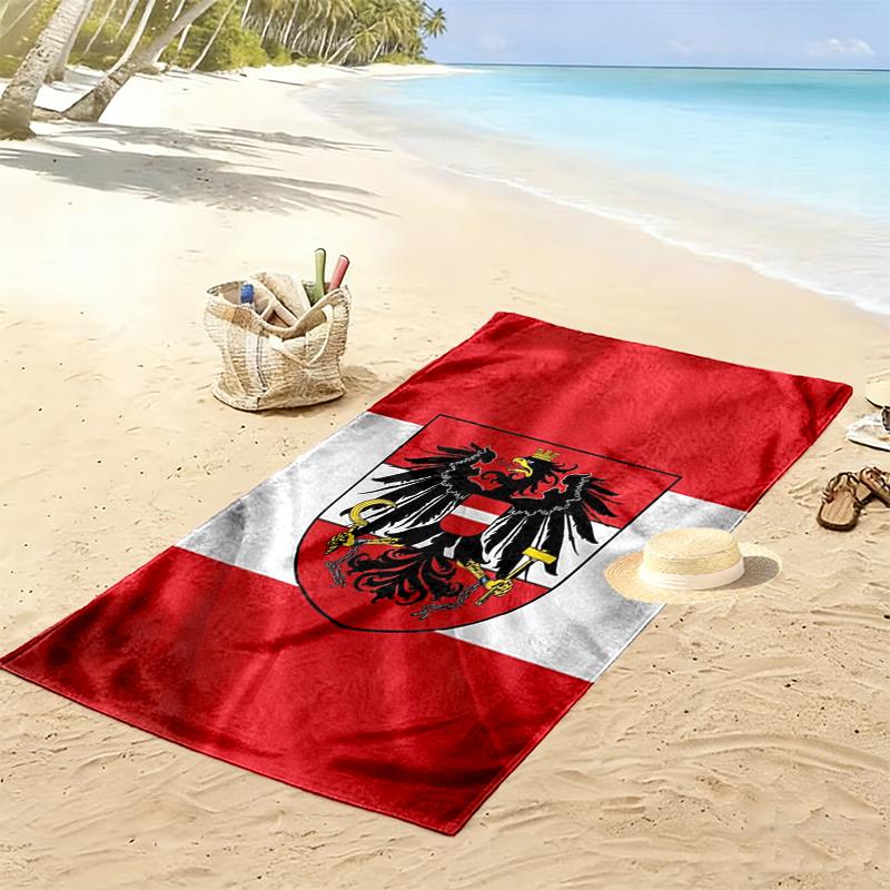 Republik Österreich Print Strandtuch, Großes Weiches Schnelltrocknendes Handtuch für Strand Camping Schwimmen
