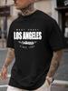 Casual Short Sleeve T-shirt with West Coast Los Angeles California Graphic Print