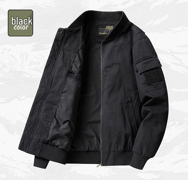 2024 Men's Plus Size Cotton Pilot Jacket - Spring/Autumn Lightweight Long Sleeve Baseball Workwear