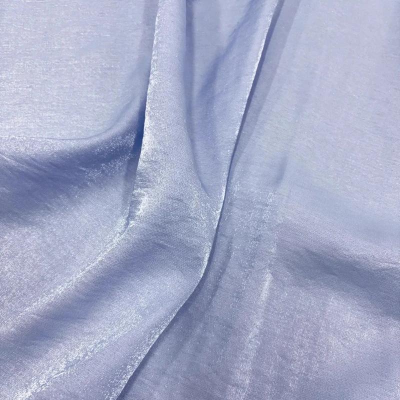 100x145cm Light Blue Glass Silk Linen Tencel Cotton Fabric Drape Pearlescent Luster Fabric DIY Shirts Hair Ties Hanfu Dresses