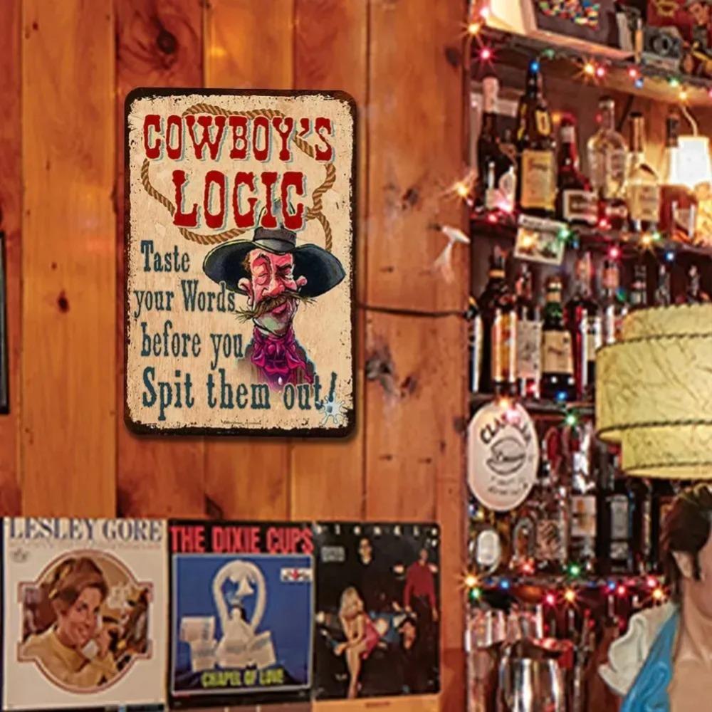 Vintage Tin Sign Art for Home & Outdoor Decor, Perfect for Vintage-Style Spaces