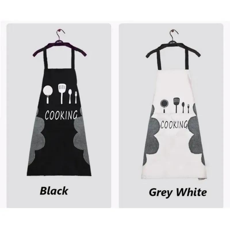 1 Pc Kitchen Durable Cooking Apron Household Can Wipe Hands Anti Oil Waterproof Apron
