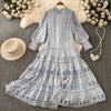 Vintage Court Style Summer New Arrival Embroider Dress