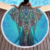 Round Beach Towel With Fringed Digital Printed Bohemian Microfiber Bath Towel Yoga Mat Custom