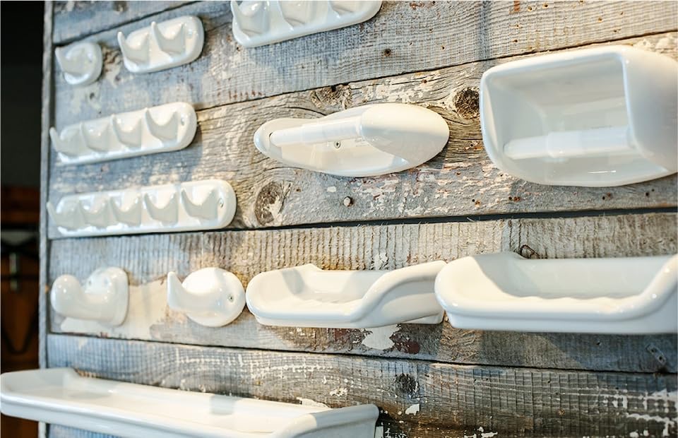Dulton Porcelain 3 Prong A timeless Ceramic DIY Wall Height Width Depth Hook, 3-piece Set, classic, Parts, Hanging, 6.1cm, 23.1cm, 5.2cm, Y-0617/3
