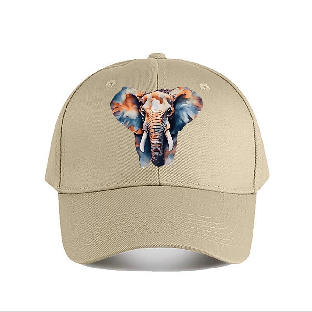 Lebendiges Aquarell-Elefanten-Wandkunst-Dekor Baseballkappe Mode Unisex Sonnenhut Damen Outdoor-Sport Snapback-Kappe