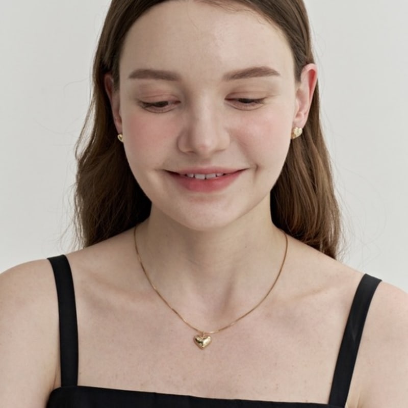 

archive:le Silver[925]Dot cubic heart necklace Silver