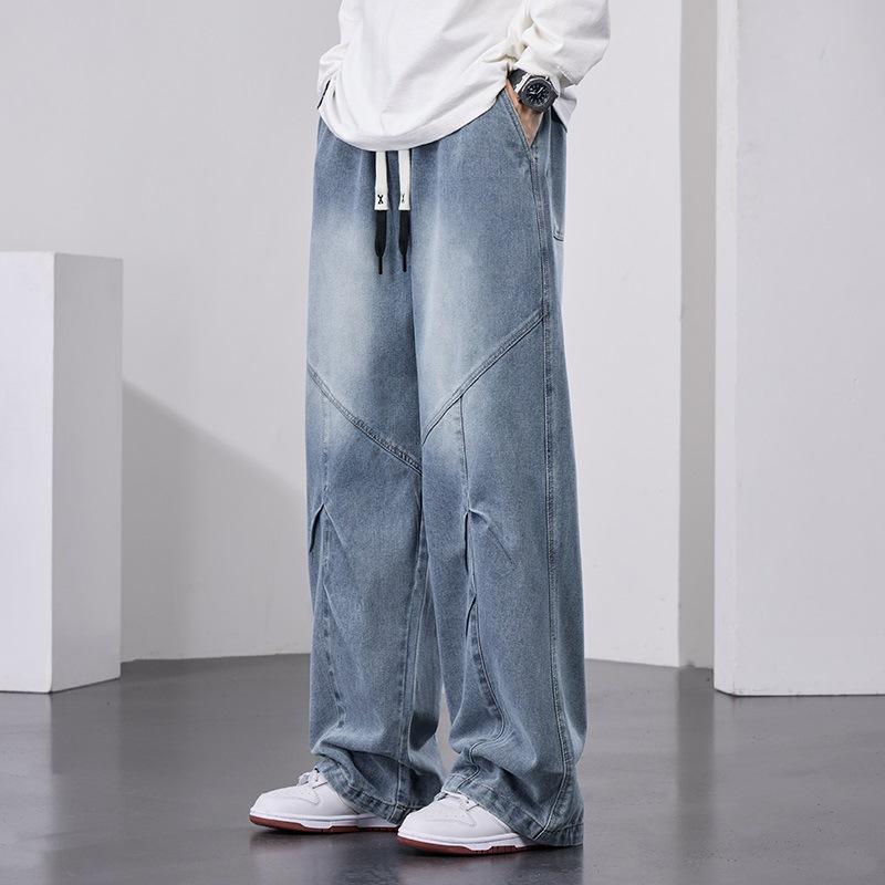 

Свободные Прямые Ретро Джинсы Весна и Осень Новые Мужские Джинсы Клеш L