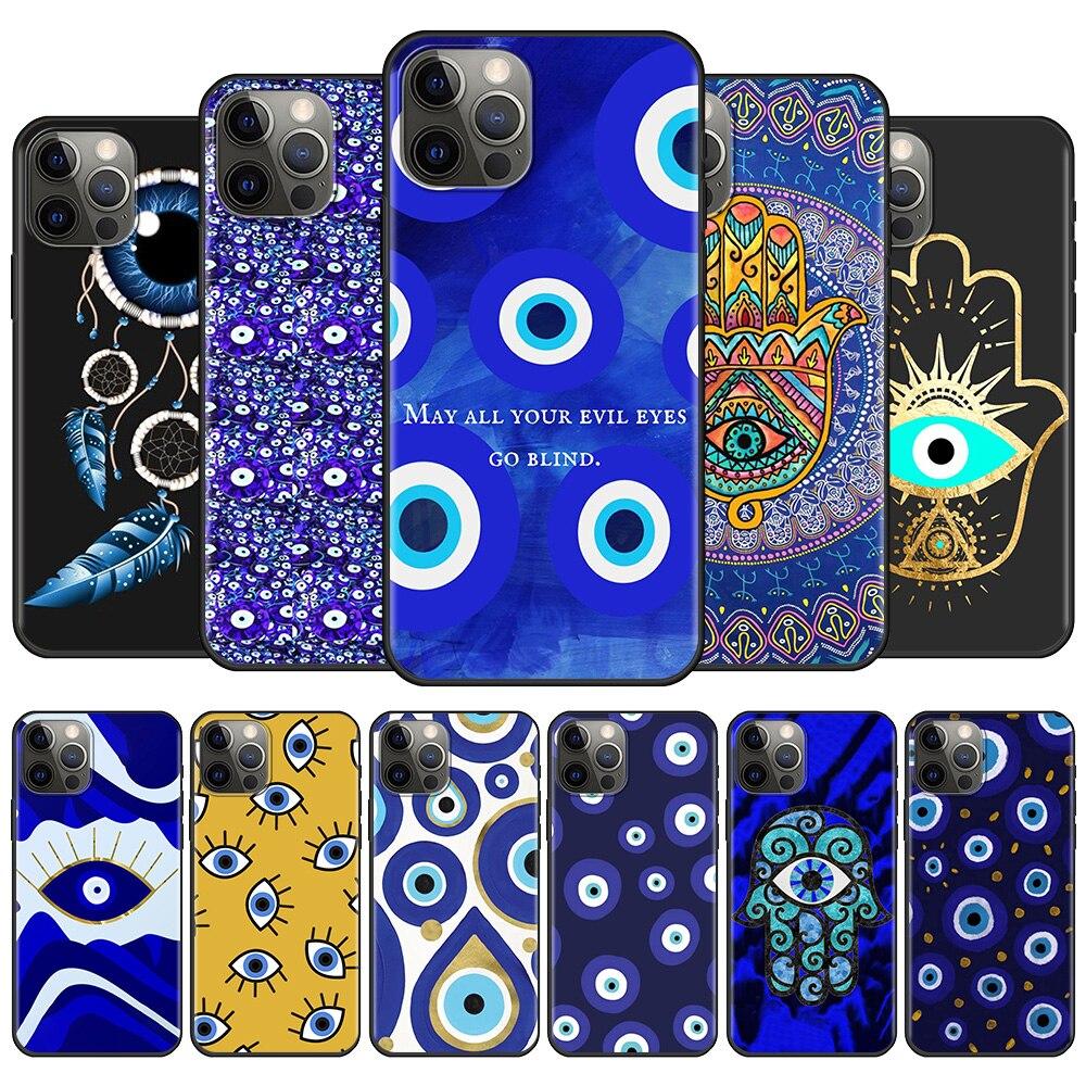 

Чехол для телефона Apple iPhone 14 11 13 12 Pro Max Mini X XS XR 6 6S 7 8 Plus Fundas Coque Blue Nazar Boncuğu Сглаз