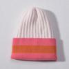 Color matching thick striped knitted hat European and American fashion rabbit down men's and women's simple and versatile soft waxy warm wool hat