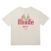 High Street Oversize Couple T-Shirt American Streetwear Print YYZP RHUDE Short Sleeve Tee Teens