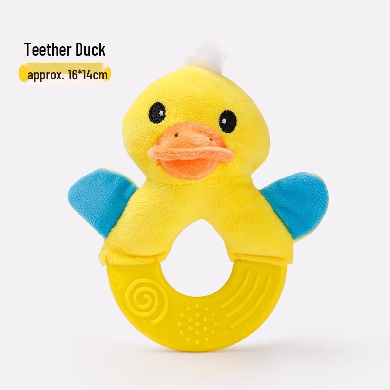 Petlimit Squeaky Plush Teething Duck Dog Toy