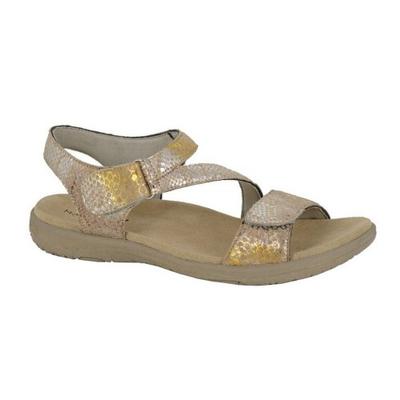 Womens/Ladies Foil Print Suede Sandals