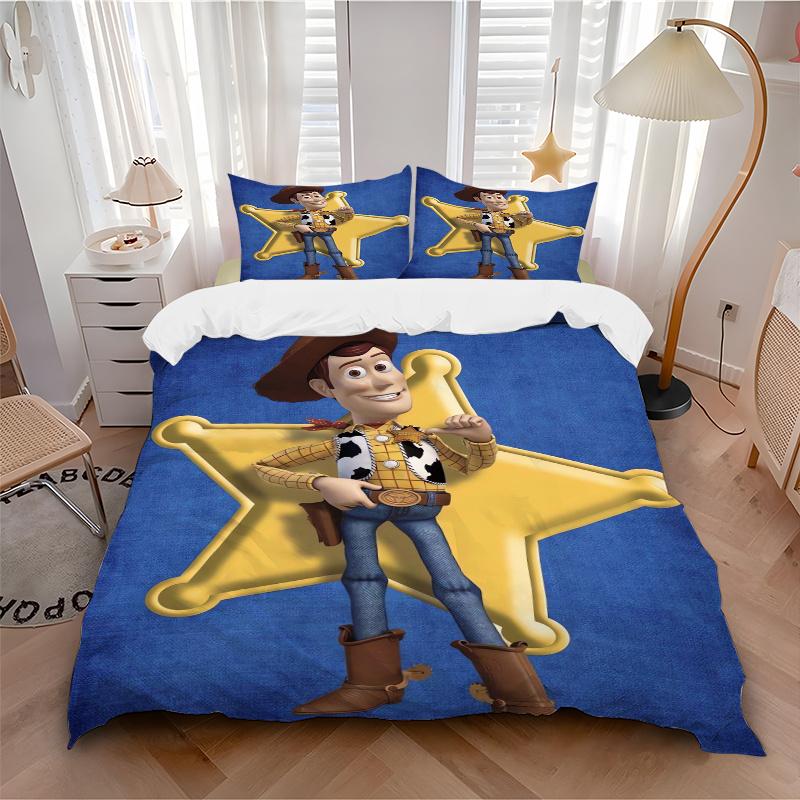 3pcs Star Woody Pattern Bedding Set, 1* Cover + 2*Pillowcases, Printed Bedding Set, Soft and Comfortable, Suitable for Bedroom D068