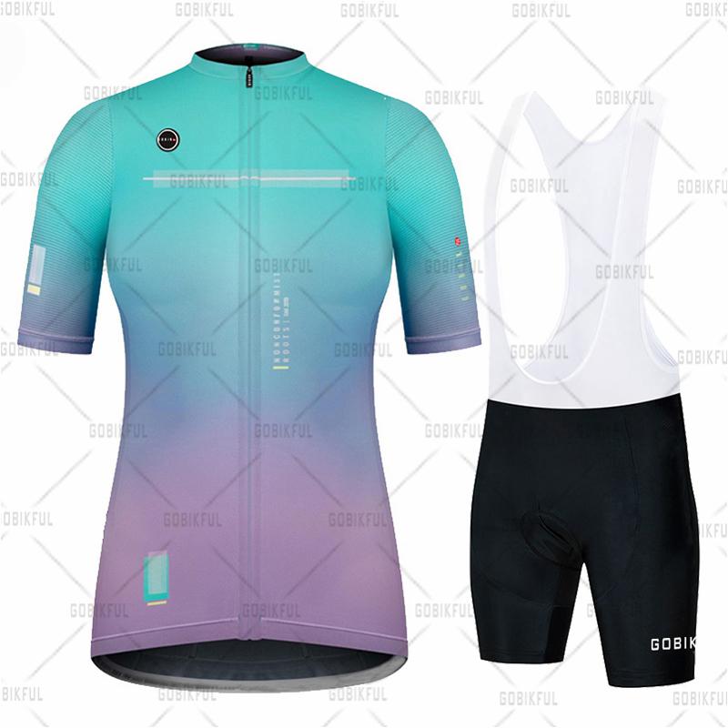 Womens Cycling Jersey Bib Shorts Sets Wear Racing Bike Clothing Kits Feminino Bicycle Clothes Suits Riding 2026 Summer Breathable Cycling Suit Set