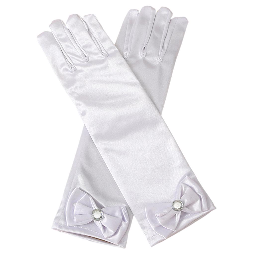 Stylové dvouvrstvé rukavice s mašlí Ideální pro děti Zpěv Tanec Zimní módní prohlášení Oslavy Rukavice