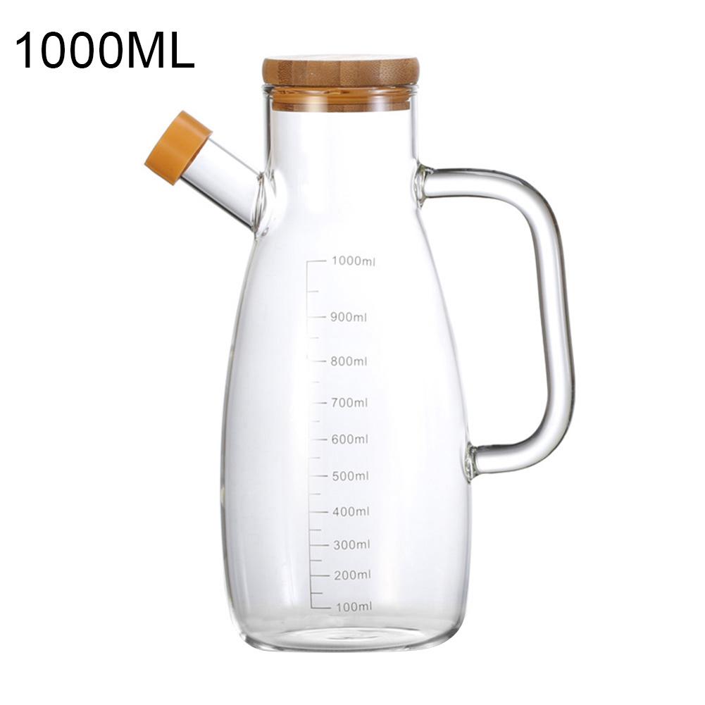 650-1000ml Transparent Glass Bottles Oil Dispenser High and Low Temperature Resistance Bottle for Kitchen Spices Containing Jars